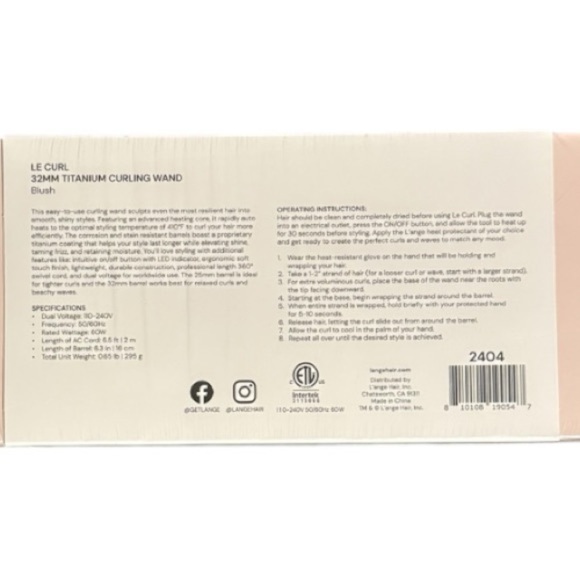 Lange 32MM Titanium Curling Wand - Picture 2 of 2